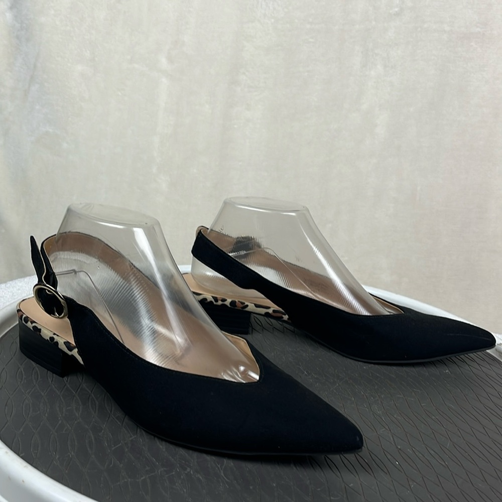 Ann Taylor Pointed Toe Sling Back Suede Shoe Womens Size 9 1” heel